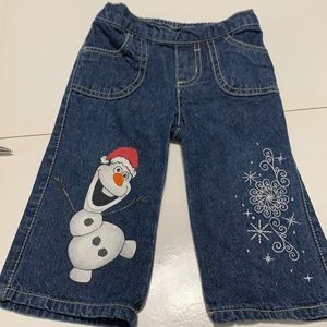 Olaf Frozen Painted Christmas jeans Infant girls 12m